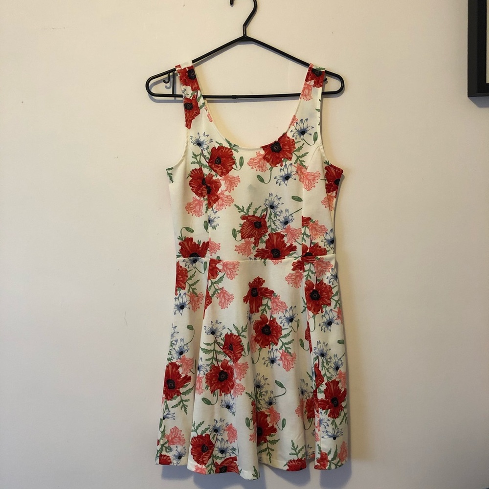 Divided by H&M White Floral Poppy Dress
